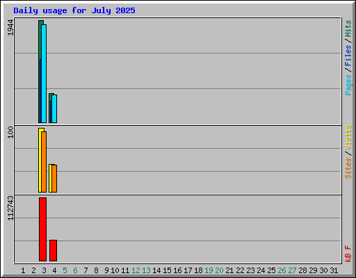 Daily usage for July 2025