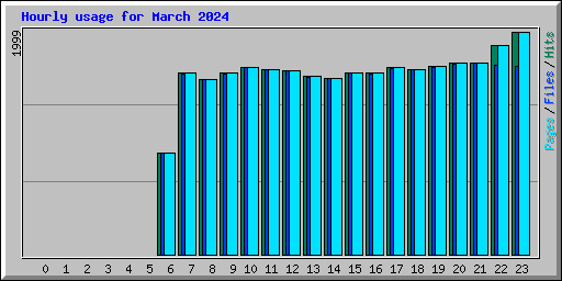 Hourly usage for March 2024