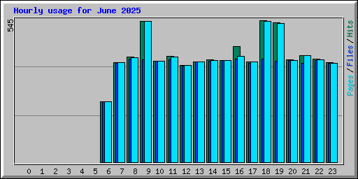 Hourly usage for June 2025
