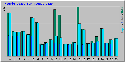 Hourly usage for August 2025