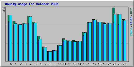 Hourly usage for October 2025