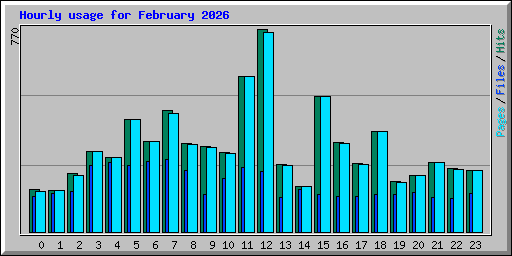 Hourly usage for February 2026